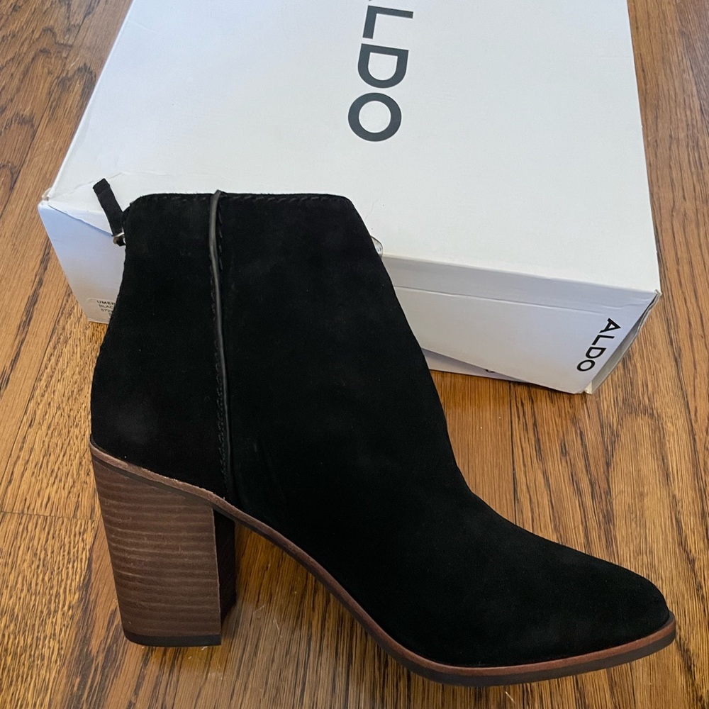 Aldo black suede boots size 11 new in box